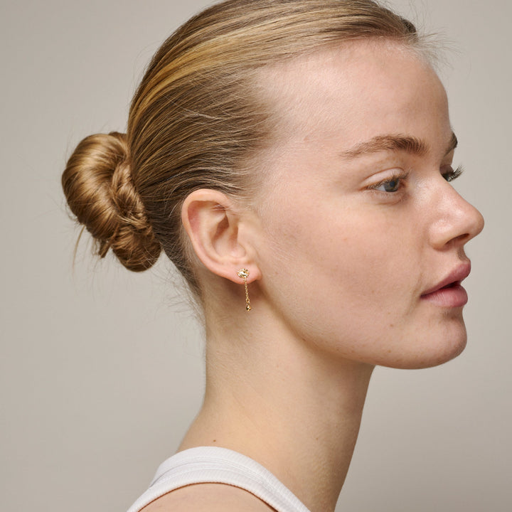 Enamel Sunshine Drop Earrings In Gold Plated