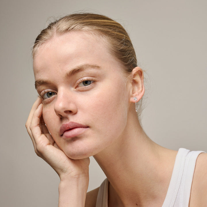 Enamel Sunshine Drop Earrings In Silver