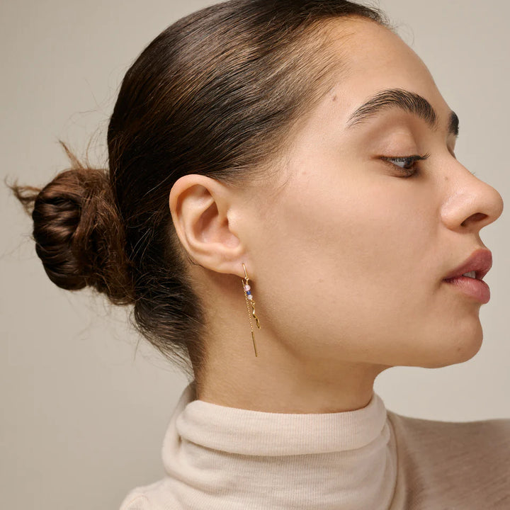 Enamel Viva earrings in gilded silver