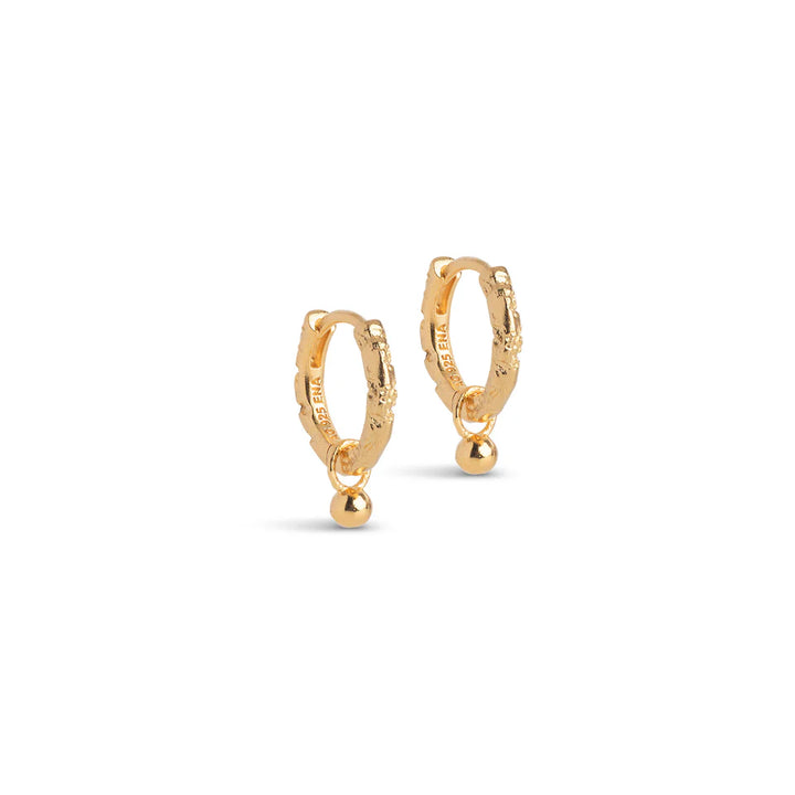 Enamel Belle hoops in gilded silver
