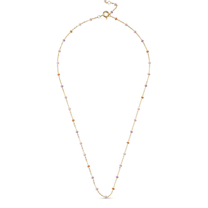Enamel Lola Necklace - Blush in Golded Silver
