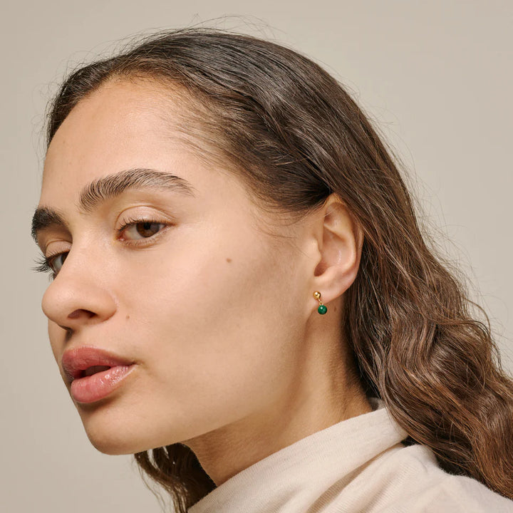 Enamel Mina earpieces in gilded silver