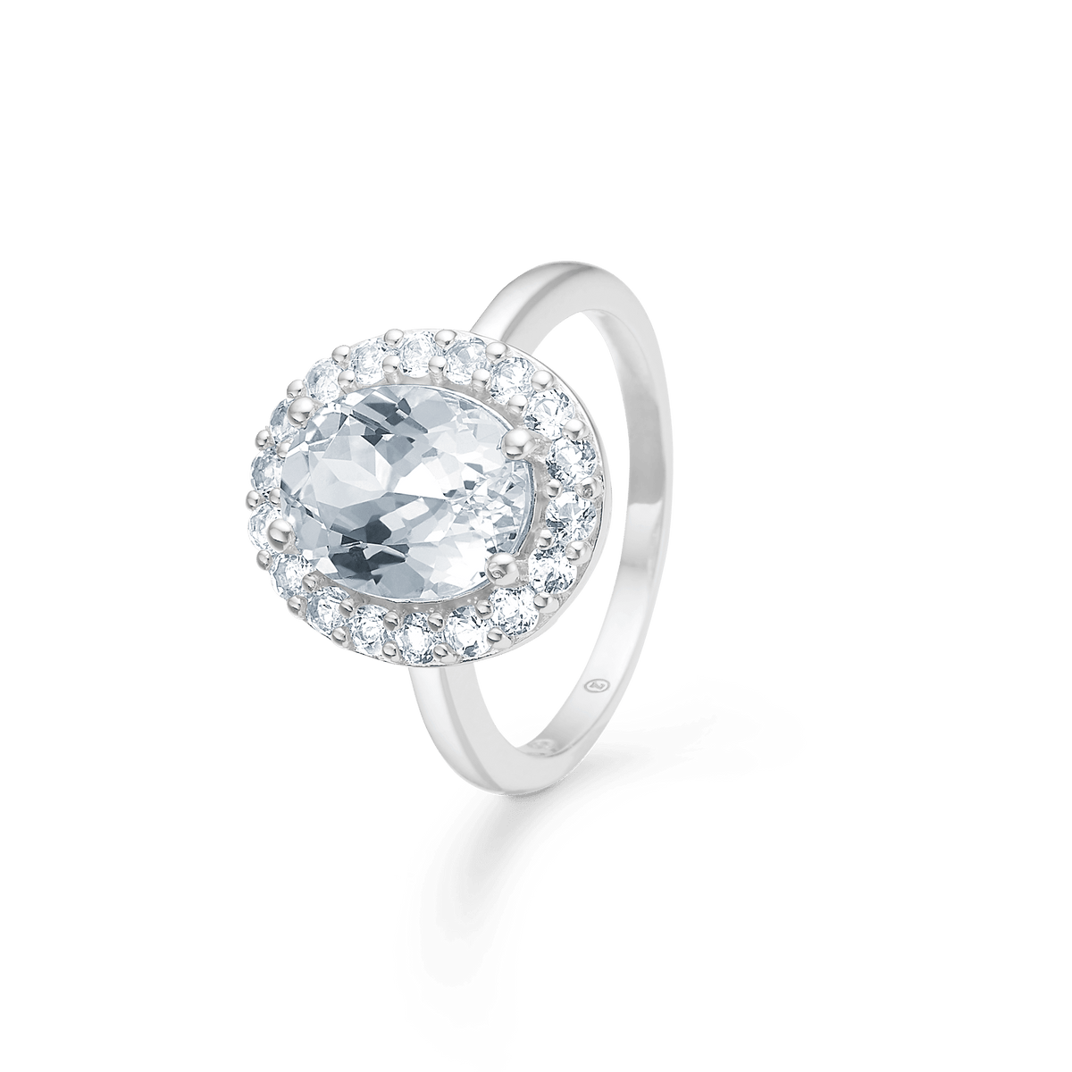 Mads Z Celestial By Medina Sølv Ring Oval Med Hvid Topas - Ringe - 3146901-001