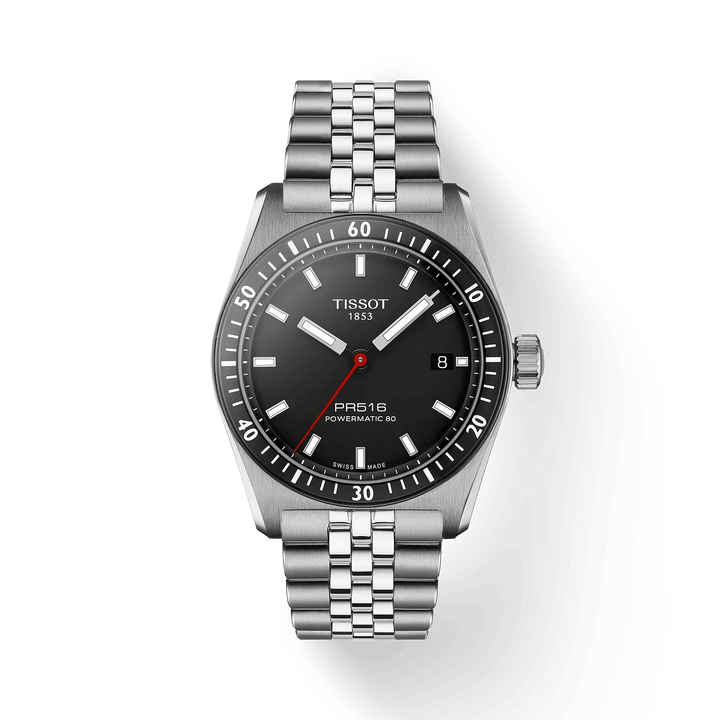 TISSOT PR516 POWERMATIC 80 MED SORT URSKIVE 38MM - Herreur - T1494071105100