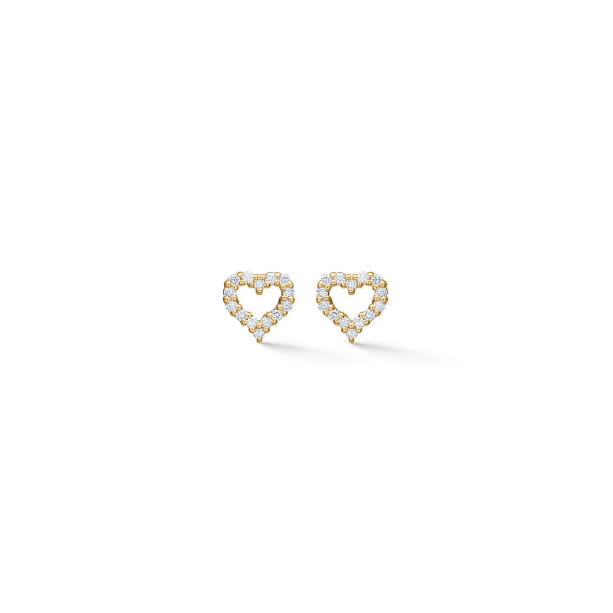 Mads Z 14kt Tender Heart oorstekers in goud m. diamanten 