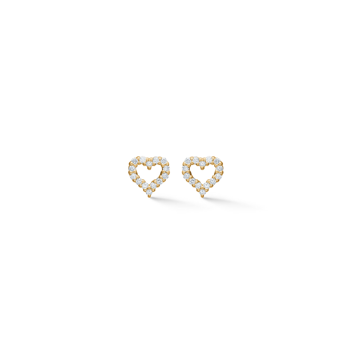 Mads Z 14kt Tender Heart oorstekers in goud m. diamanten 