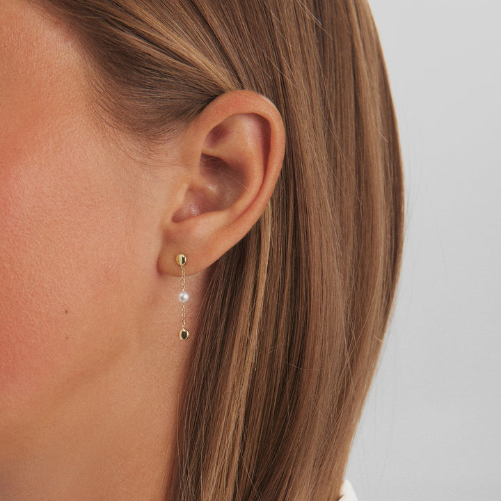 Mads Z 14kt Luna Oorbellen in 14 kt. goud m. cultuurparels 