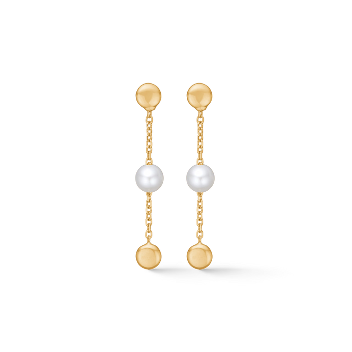 Mads Z 14kt Luna Oorbellen in 14 kt. goud m. cultuurparels 