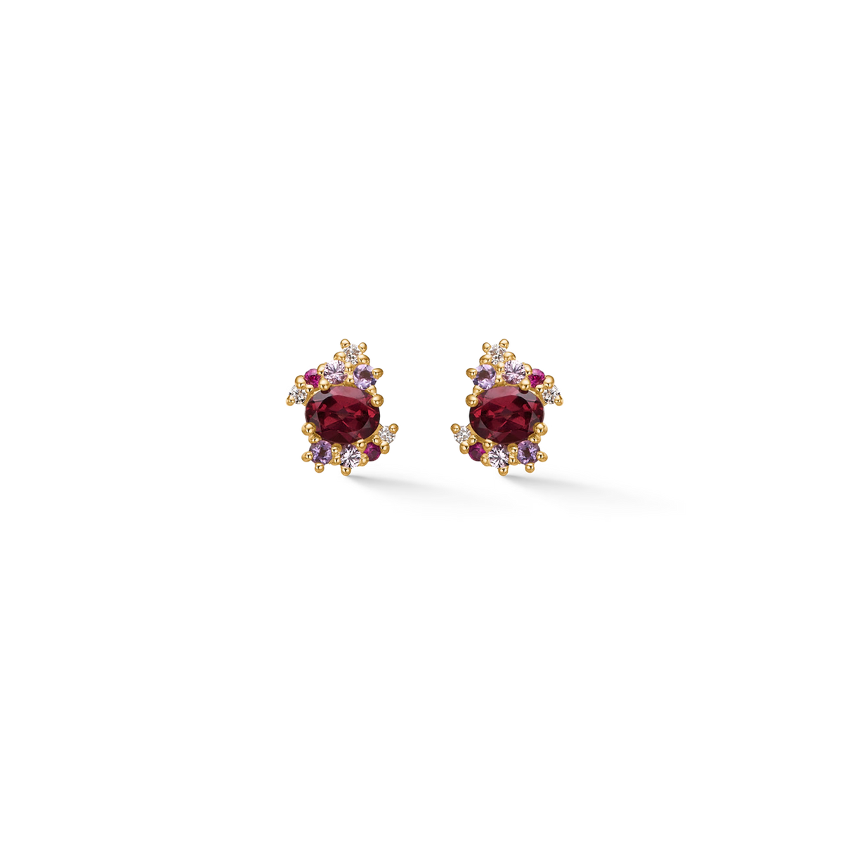 Mads Z Four Seasons Autumn Petite Rubin Oorbellen in 14 kt. Goud 