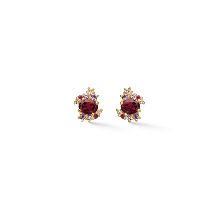 Mads Z Four Seasons Autumn Petite Rubin Oorbellen in 14 kt. Goud 