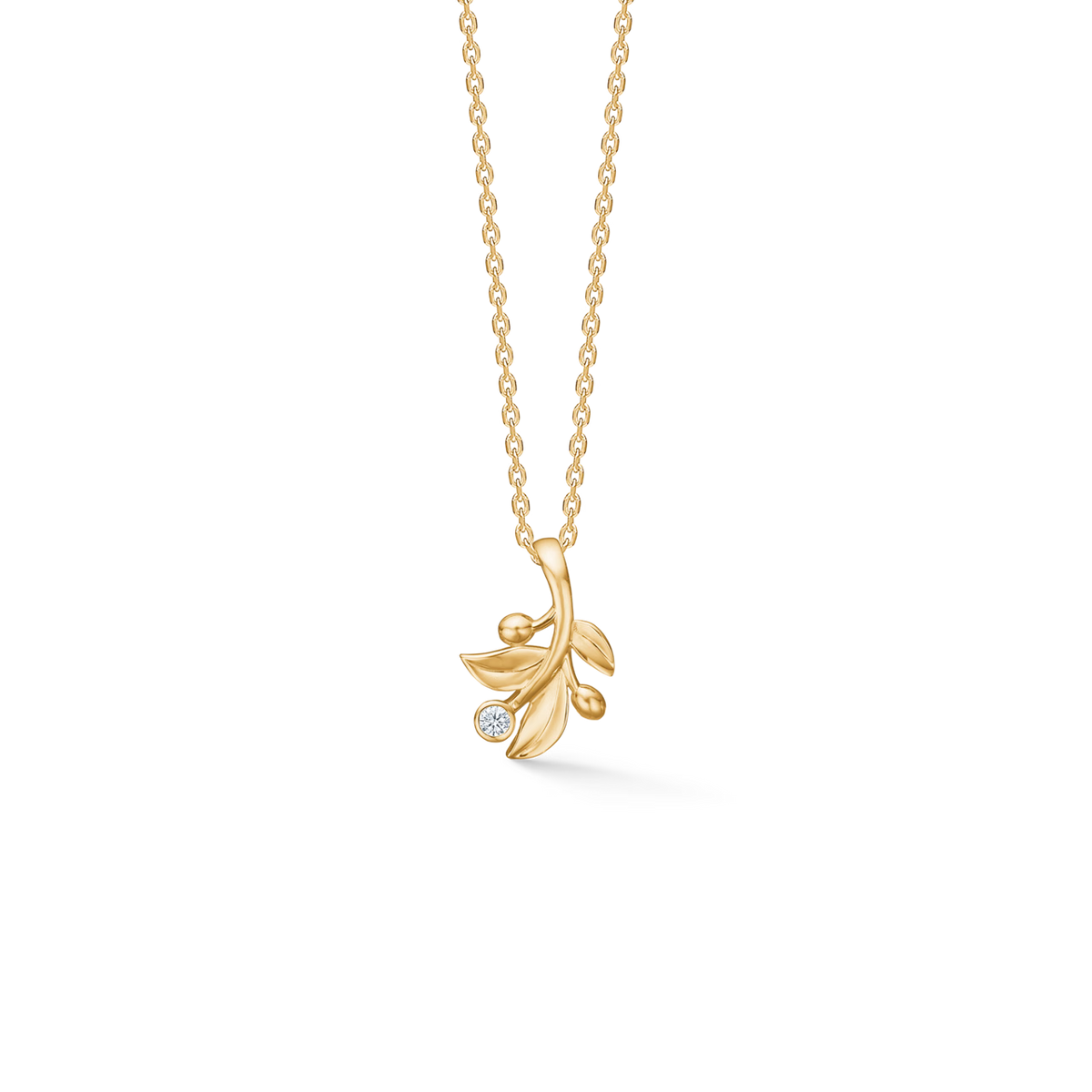 Mads Z Olive Love hanger in 14 kt. goud met diamant 