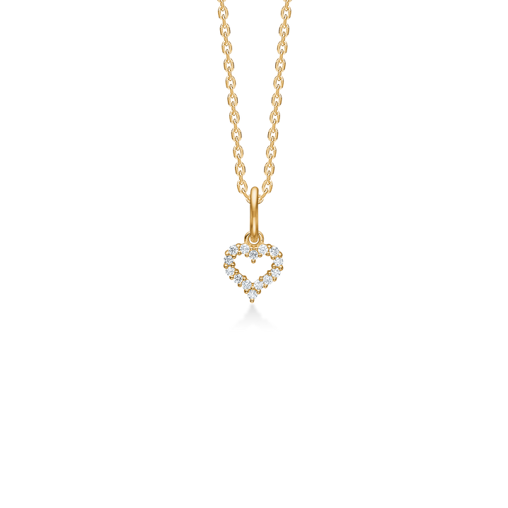 Mads Z Tender Heart hanger in 14 kt. goud m. diamanten 