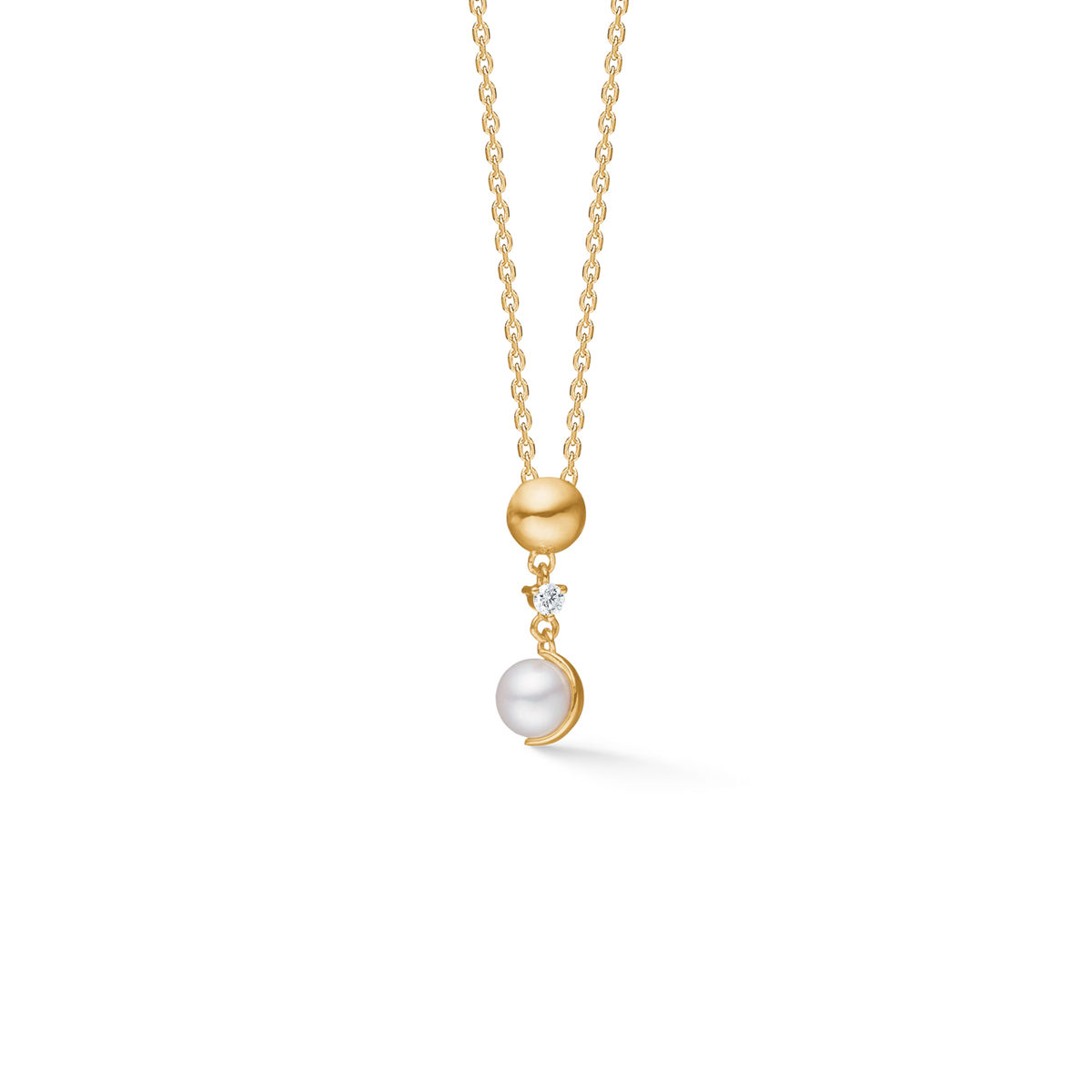 Mads Z Moonchild hanger in 14 kt. goud met diamant & parel 