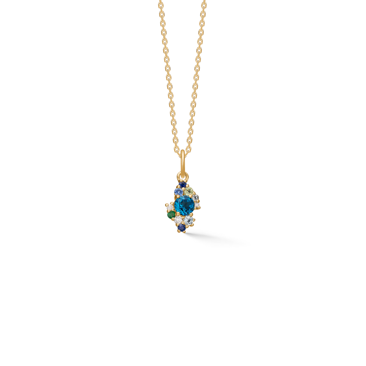 Mads Z Four Seasons Autumn Petite Blauwe Topaas hanger in 14 kt. goud 