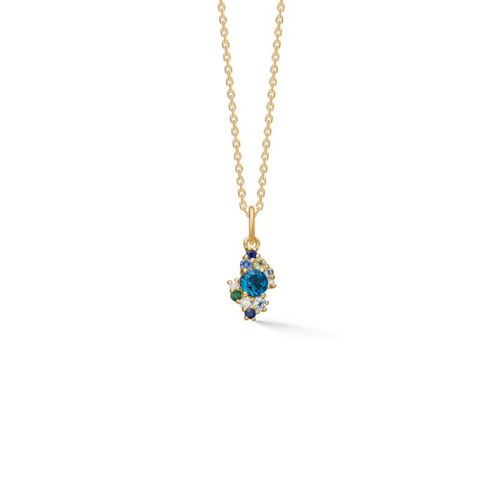 Mads Z Four Seasons Autumn Petite Blauwe Topaas hanger in 14 kt. goud 