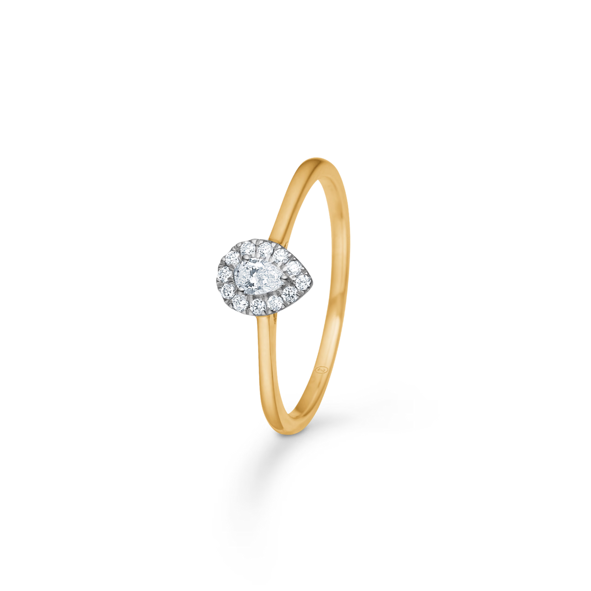 Mads Z Diamond Drop diamantring in 14 kt. goud 