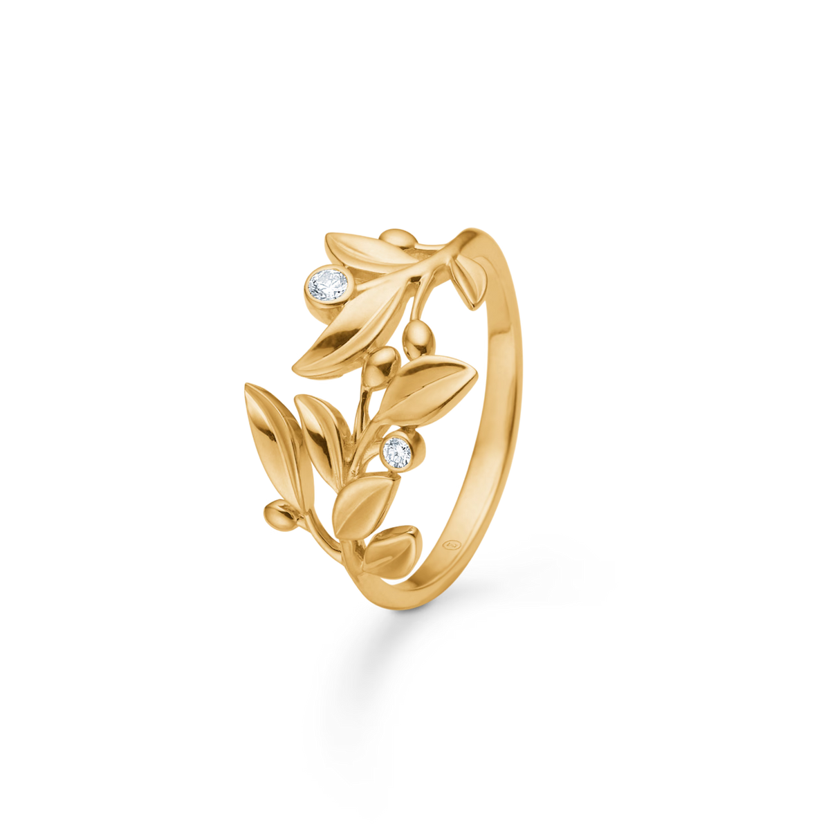 Mads Z Olive Love Ring in 14 kt. goud met diamanten 