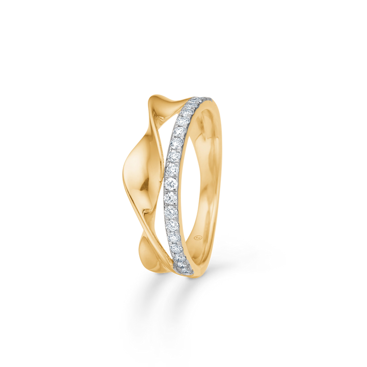 Mads Z Diamond Twist Ring – Diamantenring in 14 karaat goud 