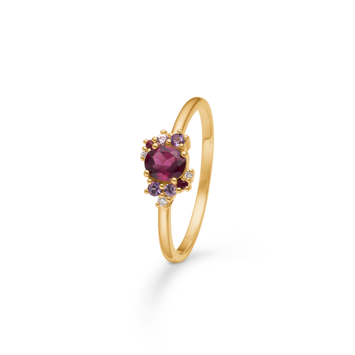 Mads Z Four Seasons Autumn Petite Granat Ring in 14 kt. Goud 