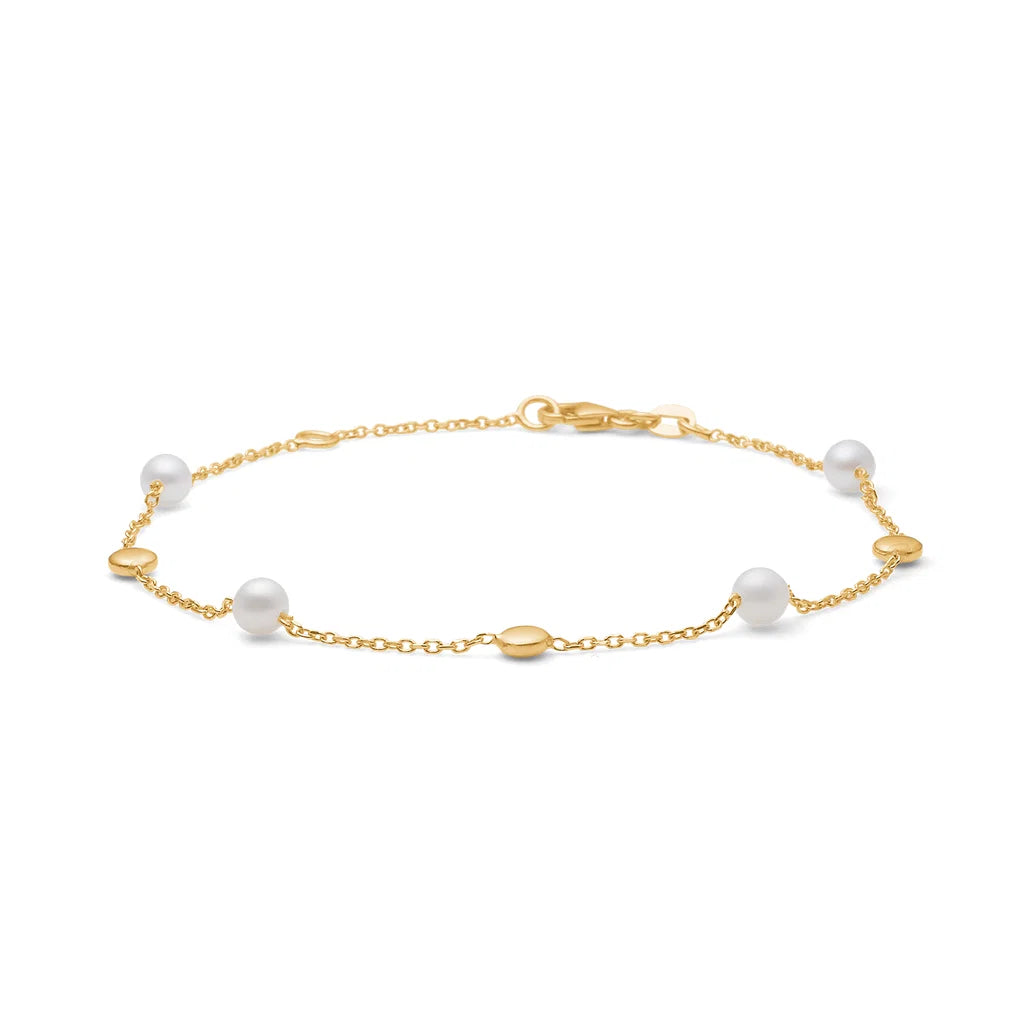 Mads Z Luna Armband in 14 kt. Goud m. Cultuurparels 