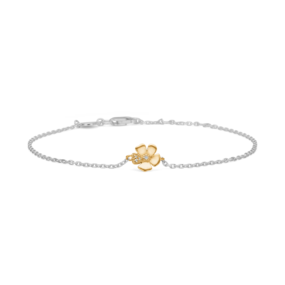 Mads Z Fleur armband in zilver en 14 kt. goud met diamanten 