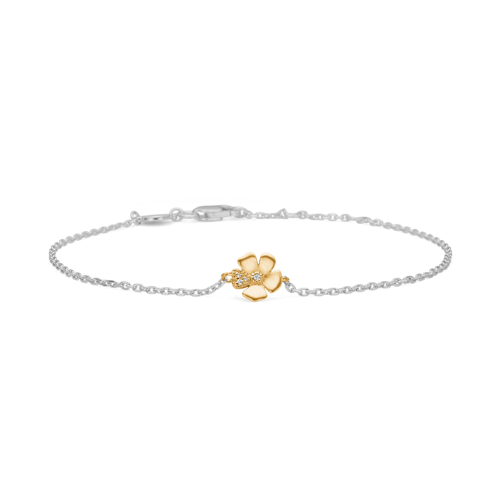 Mads Z Fleur armband in zilver en 14 kt. goud met diamanten 