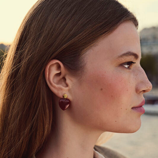 Roze hart oorbellen Valentijnsdag 2026