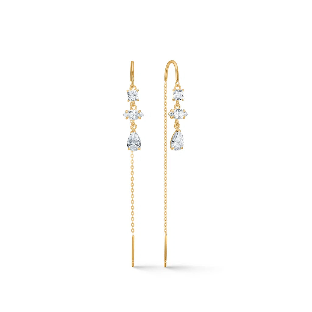 Mads Z Mosaic oorhangers in 8 kt. goud m. zirkonia 
