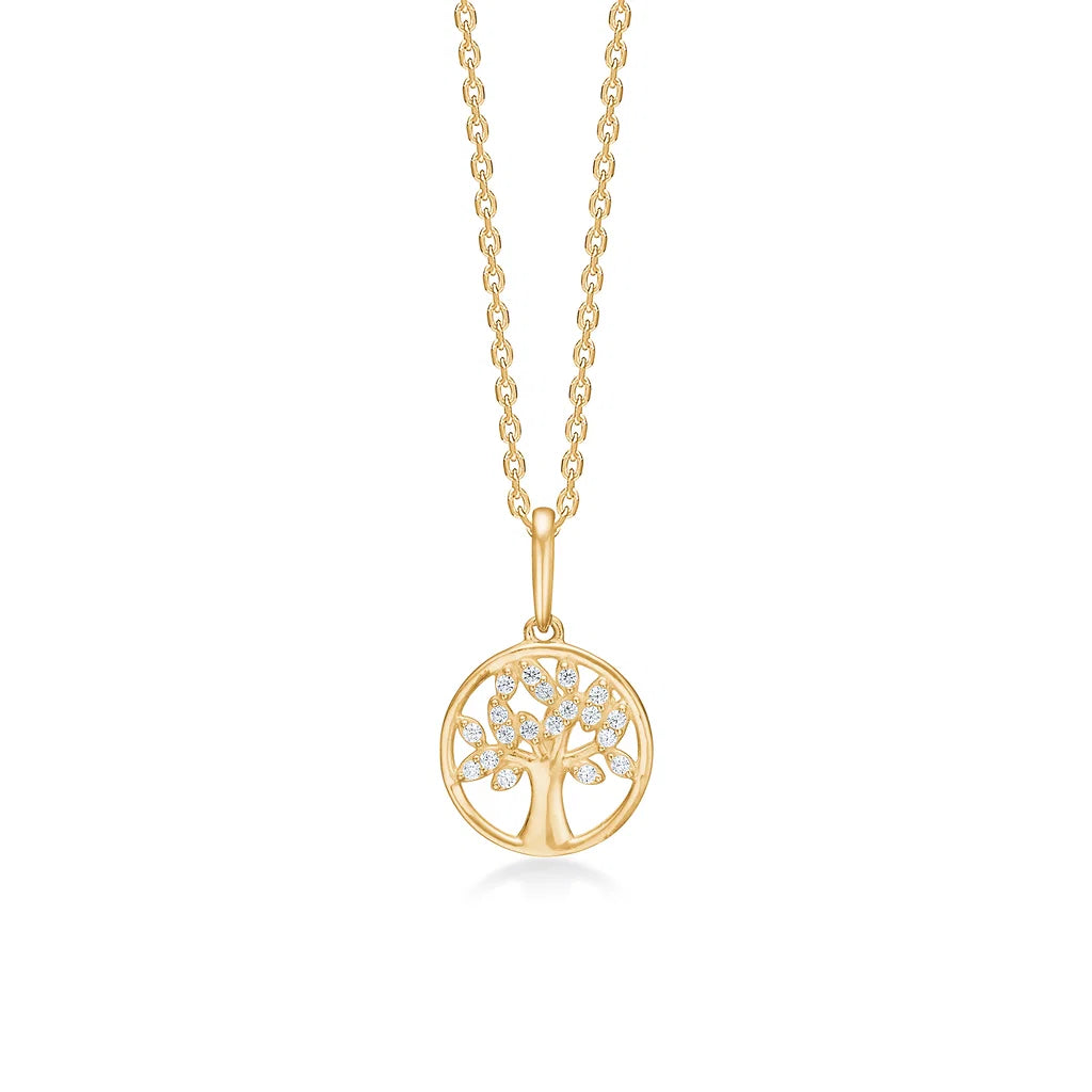 Mads Z 8kt Tree Of Life hanger m. zirconia 