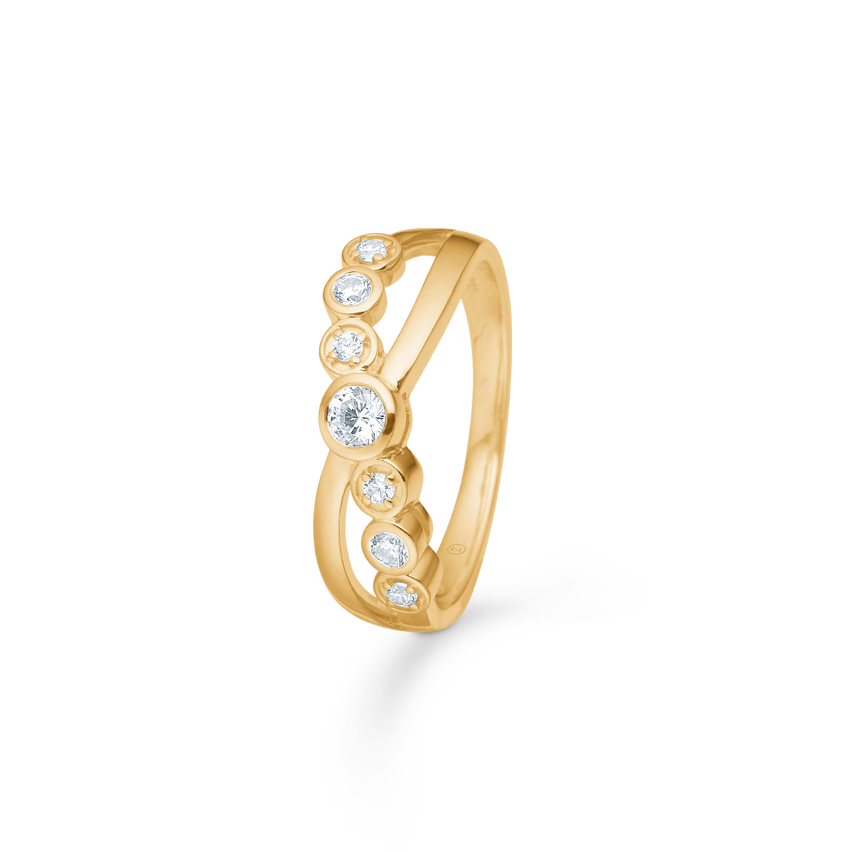 Mads Z Solis Flow ring in 8 kt. goud m. zirkonia 