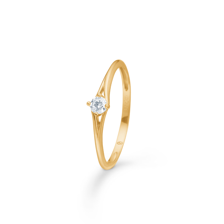 Mads Z Timeless Ring in 8 kt. goud met zirkonia 