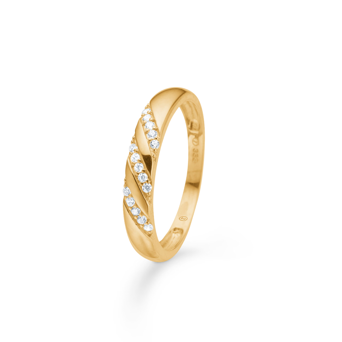 Mads Z Stardust Ring in 8 kt. goud met zirkonia 