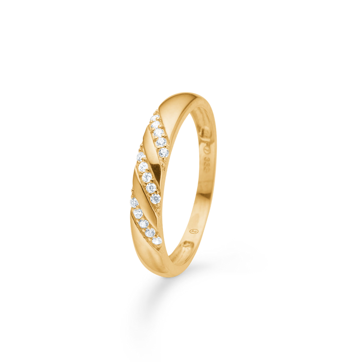 Mads Z Stardust Ring in 8 kt. goud met zirkonia 
