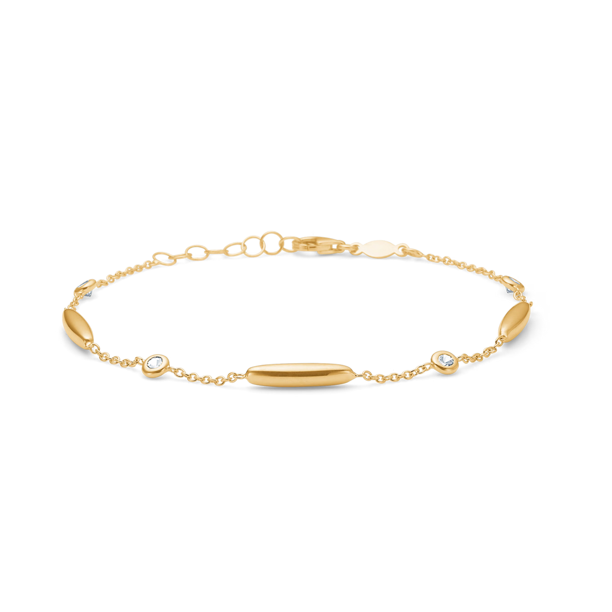 Mads Z Linera armband in 8 kt. goud met zirkonia 