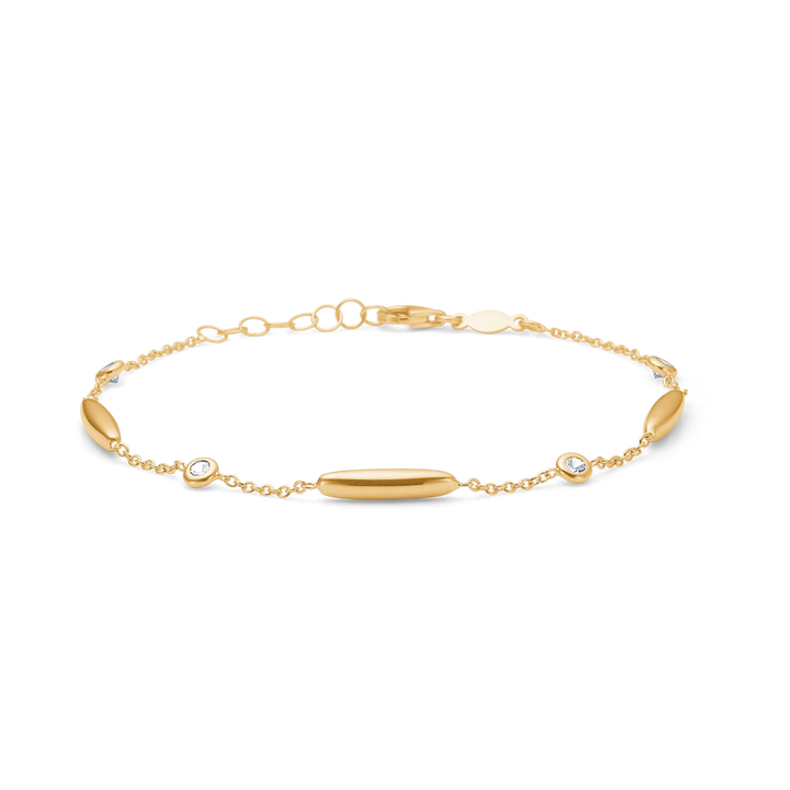 Mads Z Linera armband in 8 kt. goud met zirkonia 
