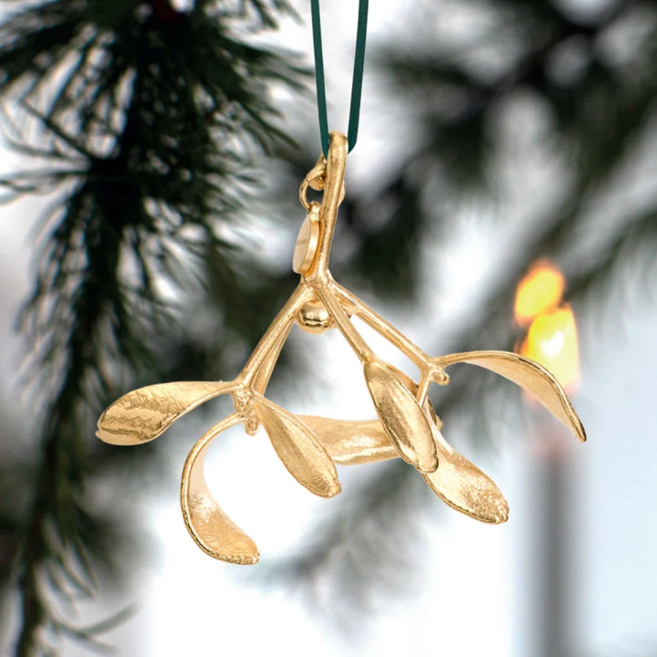 Flora Danica Maretak – 18 karaat vergulde kerstdecoratie – FDJ-XMAS-MISTELTEN-G