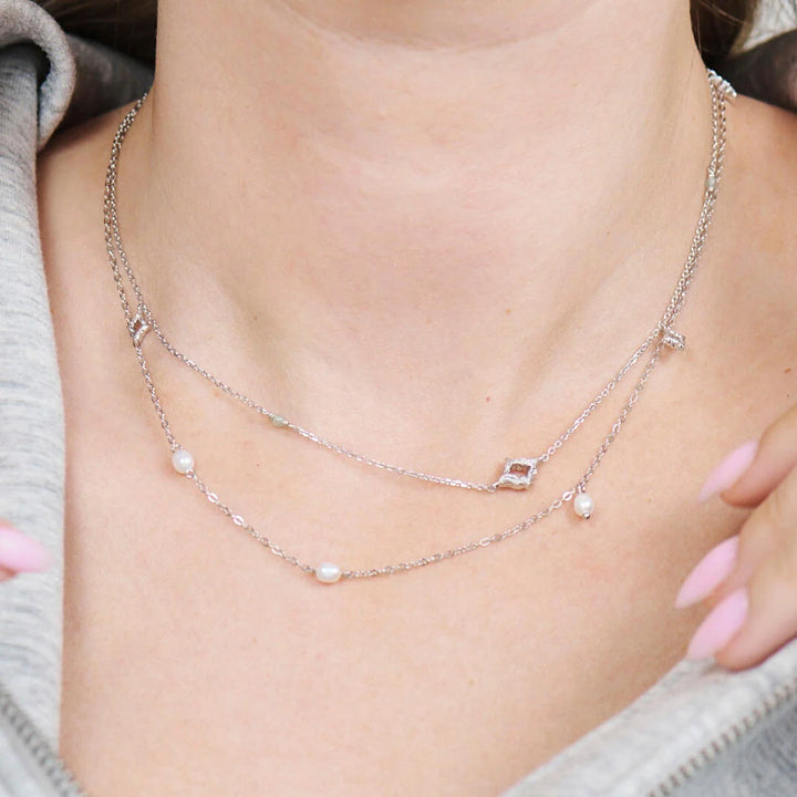 Studio Z Trace Pearl Ketting – Zilveren ketting met parels 