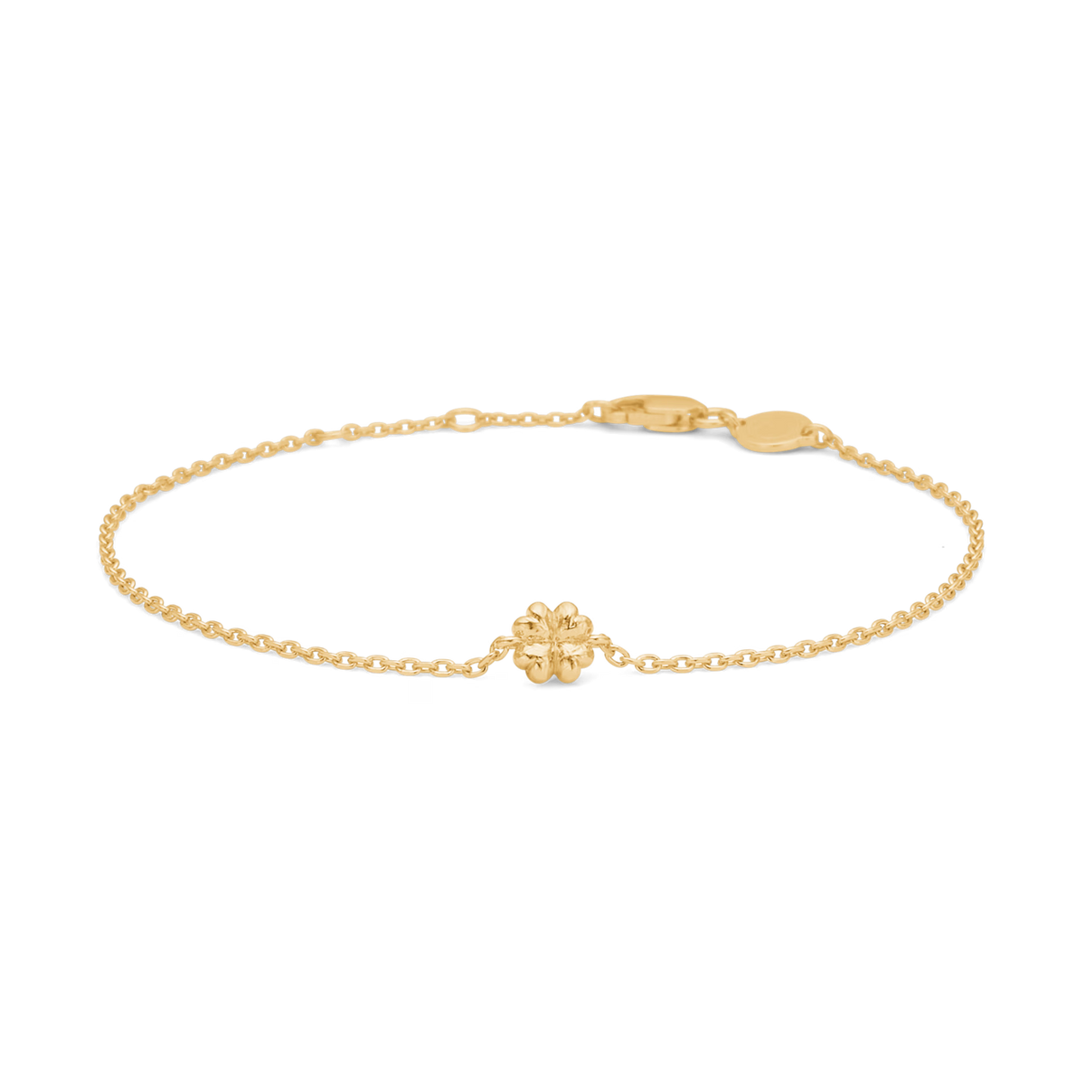 Daisy armbånd i forgyldt sølv med detaljeret margueritblomst og fin kæde. Model 7250359