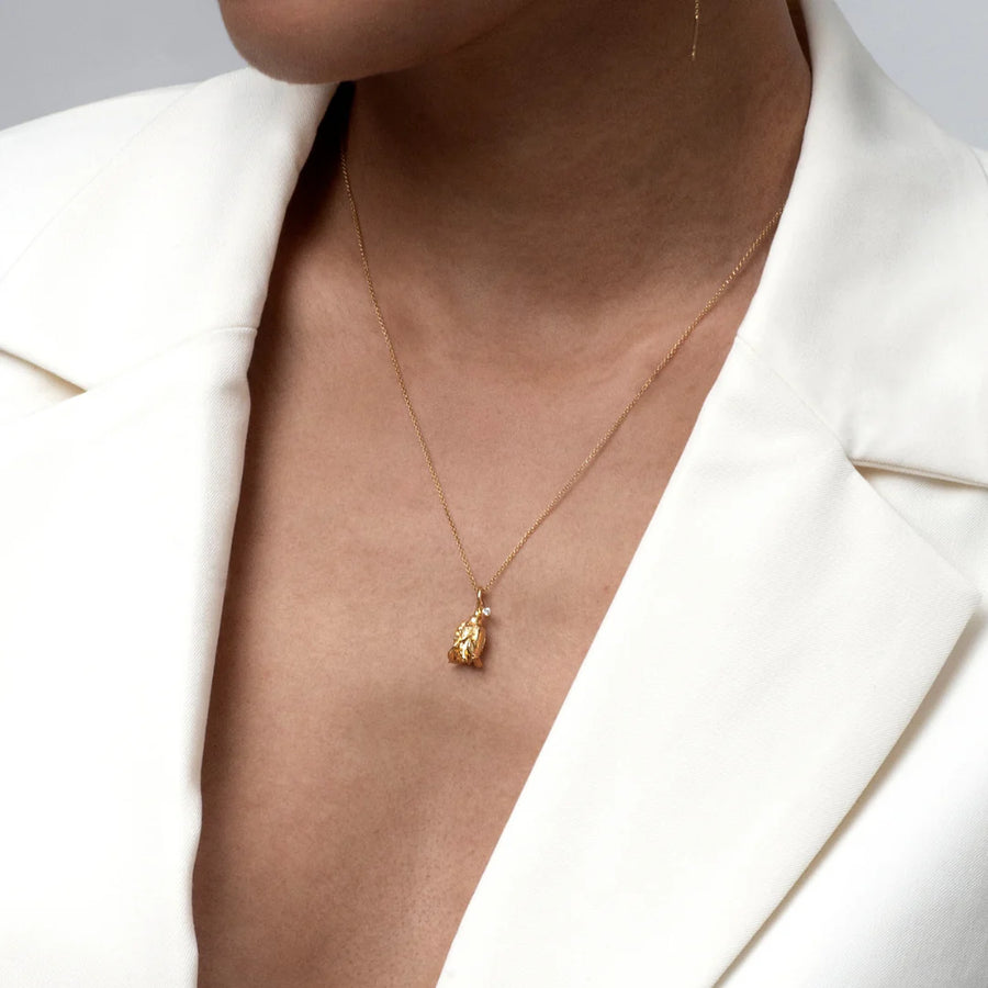 Flora Danica Roze Halsketting Met Diamant