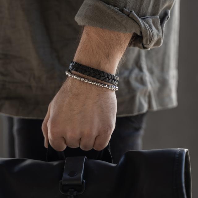 Son Of Noa Men's Bracelet In Black Leather - 809702691