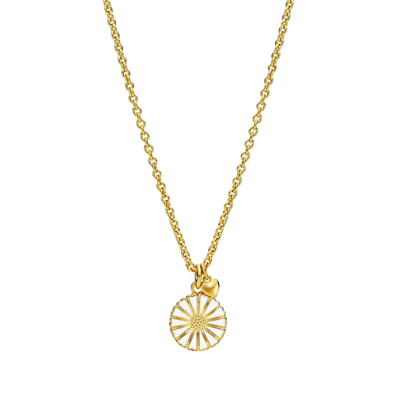 Daisy Necklace with Heart Pendant
