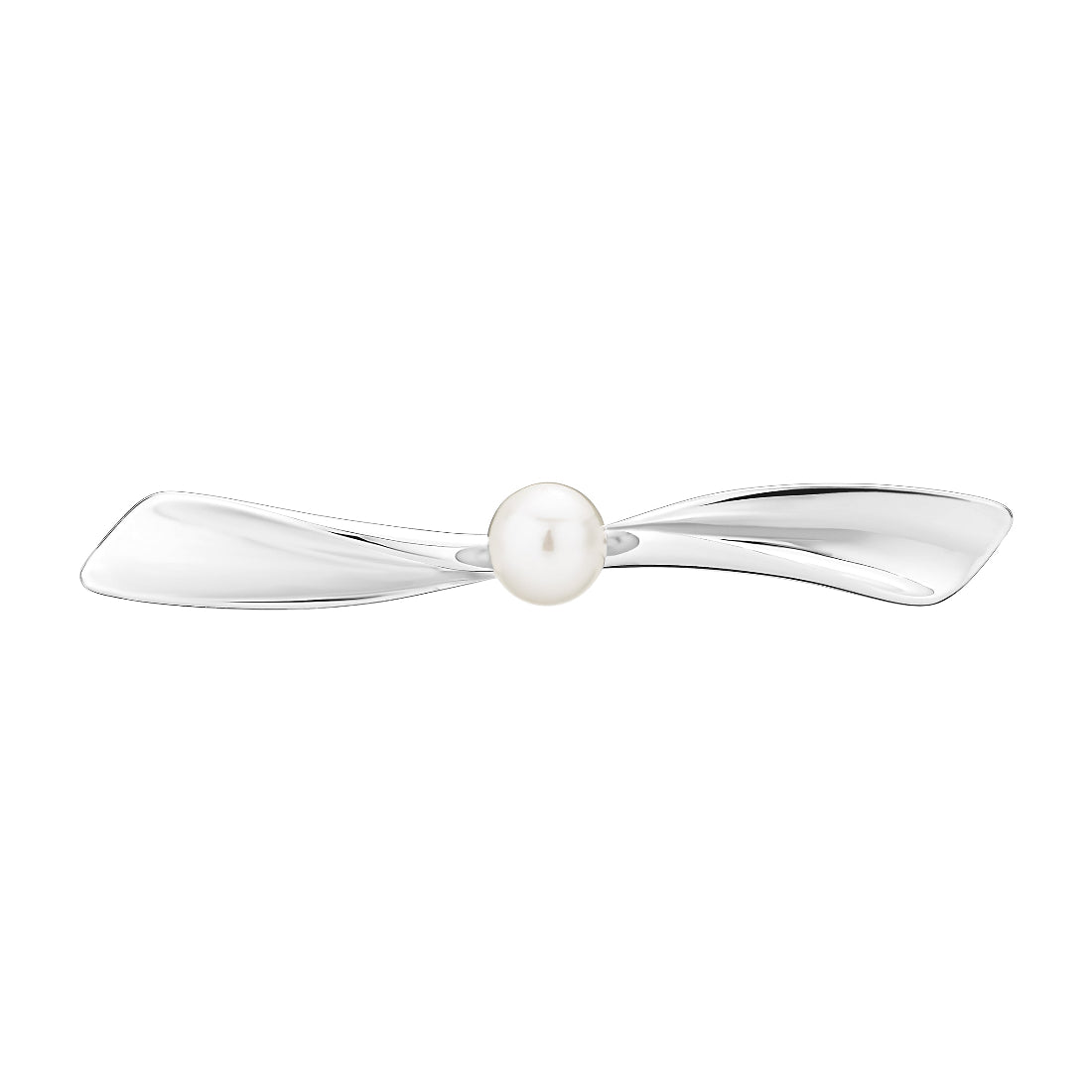 Lund Copenhagen Silver Brooch With Pearl - 9041392