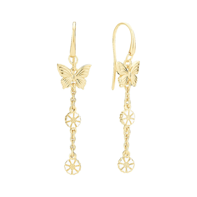 Daisy Earrings with Butterfly