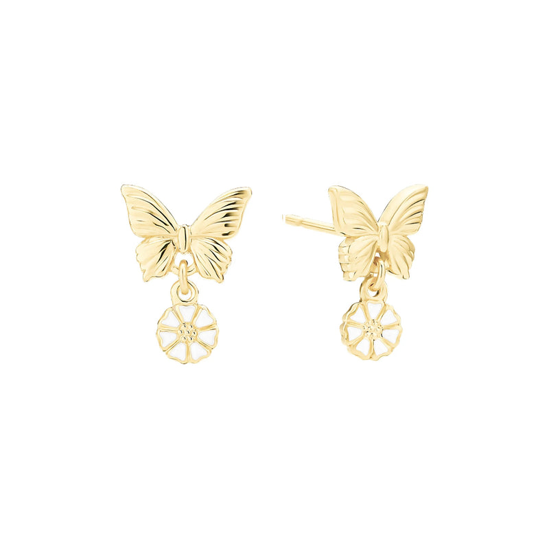 Daisy Earrings with Butterfly
