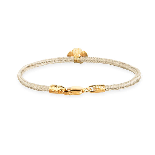 Flora Danica Four Leaf Clover Silk Bracelet Champagne - Gold Plated