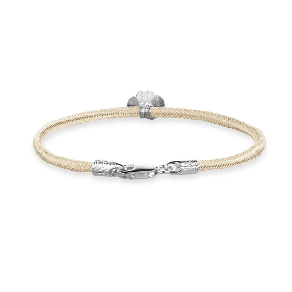 Flora Danica Four Leaf Clover Silk Bracelet Champagne - Silver
