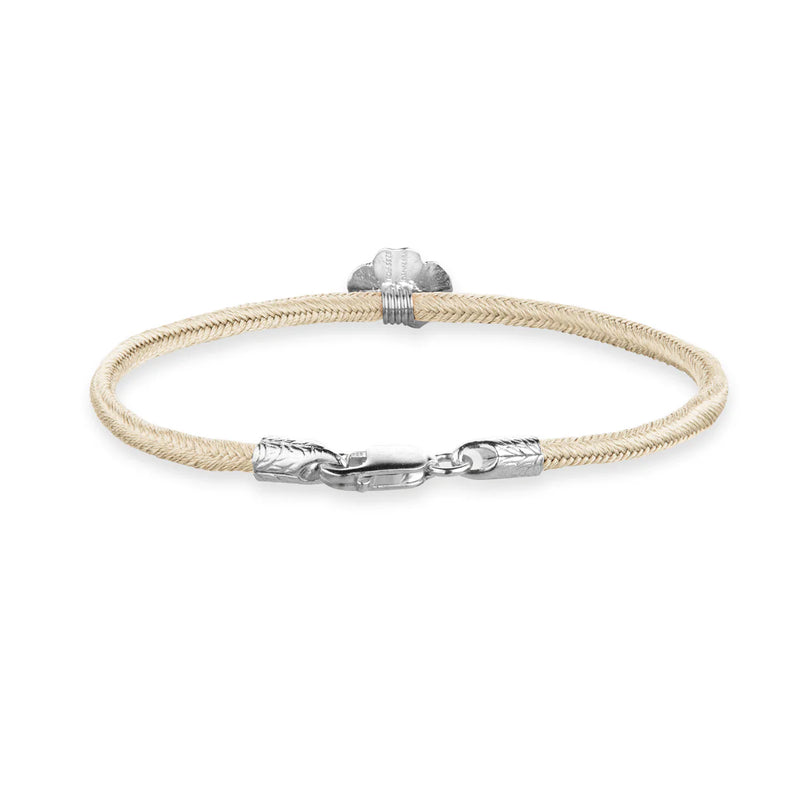 Flora Danica Four Leaf Clover Silk Bracelet Champagne - Silver