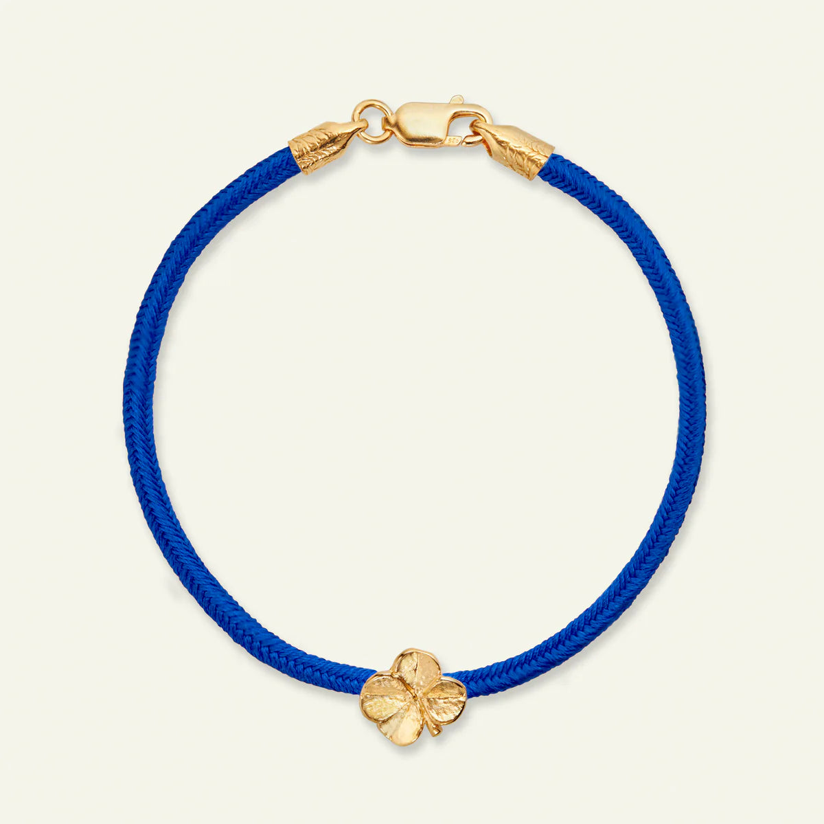 Flora Danica Vierklaver Zijden Armband Student Blauw 