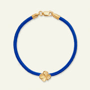 Flora Danica Vierklaver Zijden Armband Student Blauw 