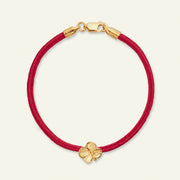 Flora Danica Vierklaver Zijde Armband Student Rood 